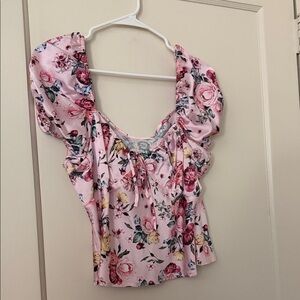 NWT Francesca’s Floral Pink Women's Top size XL